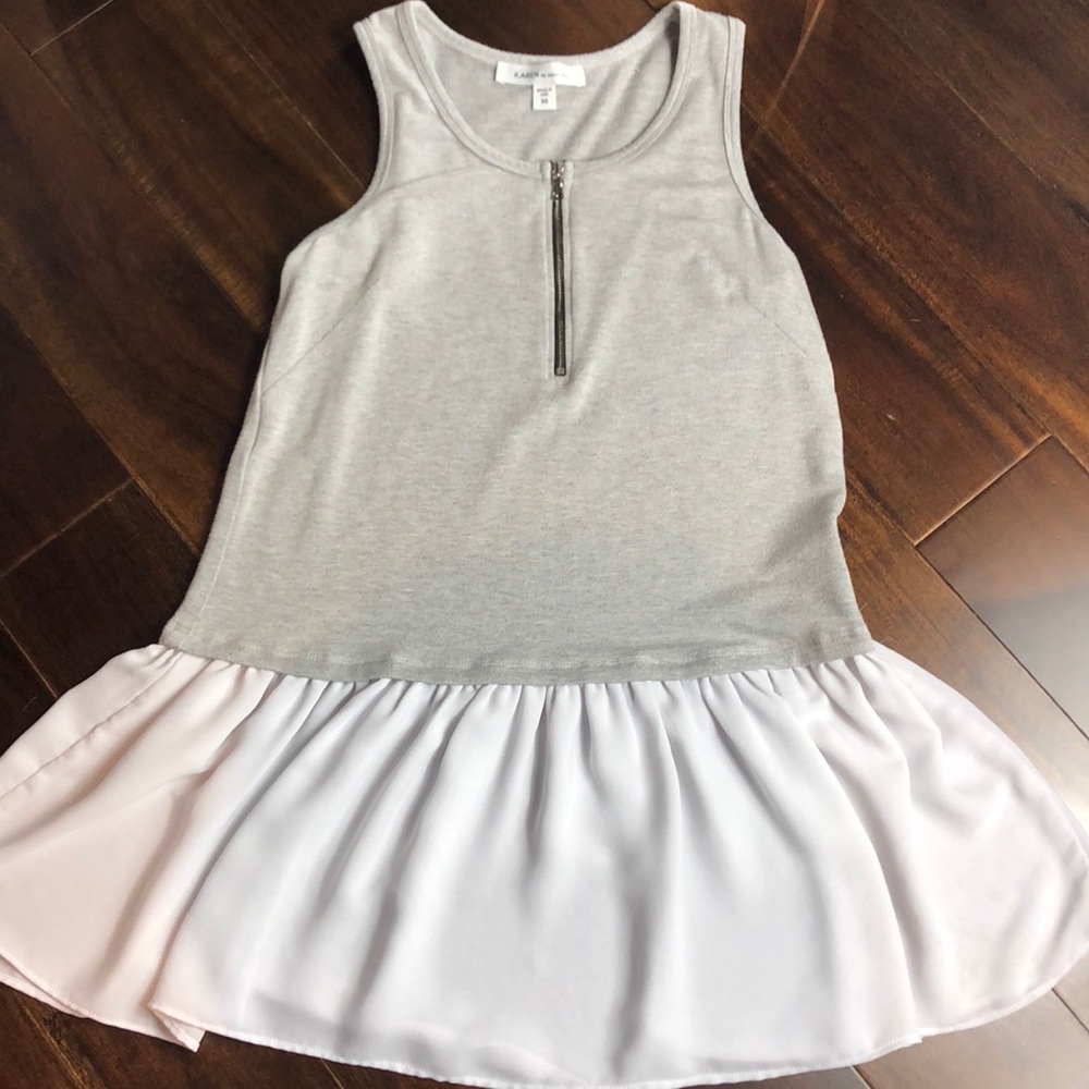 “Karen” Brand Gray Top and White Sheer Bottom